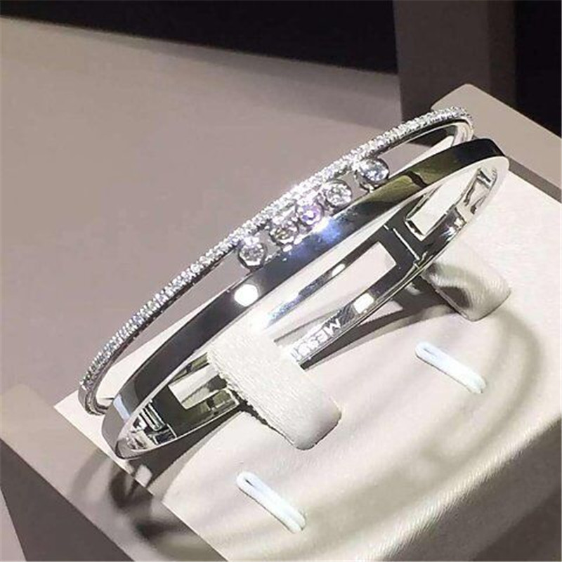 Jewelry factory in Shenzhen, China Luxury Jewelry Symbolize love bracelet 18k gold 5 diamond sliding Bracelets