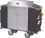 Paint Coating Hotel Housekeeping Trolley With Lid And Lockable Door