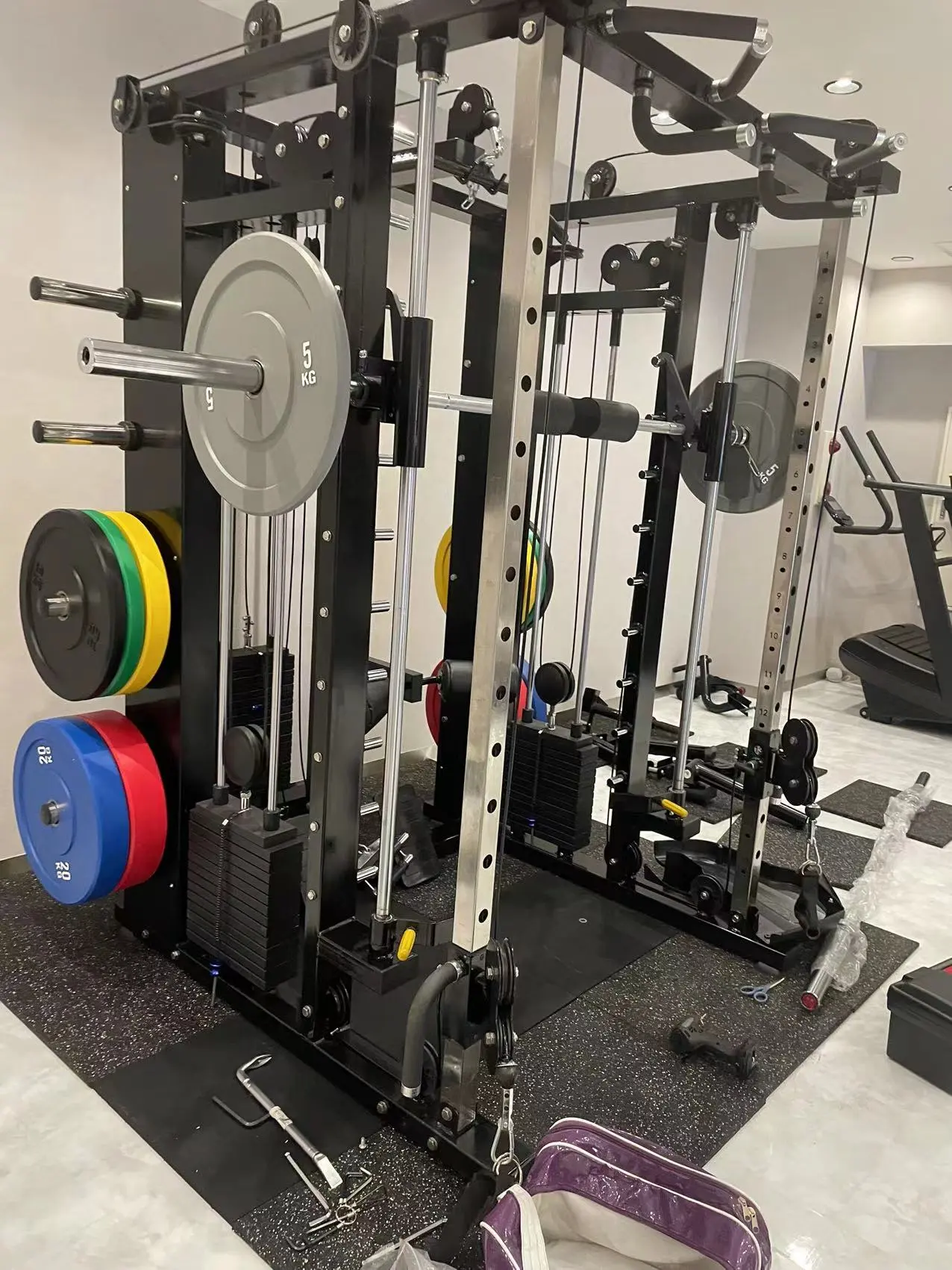 Commercial Indoor Gym Equipment Multi Function Station Plate Loaded Machines Body Building Smith Trainer