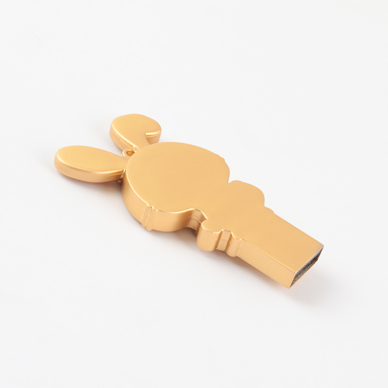 Rabbit Shaped Metal Usb Flash Drive Grade A Chip 128GB 80MB/S European Standard