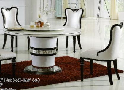Buy cheap 8 persons round marble table with Lazy Susan club furniture from wholesalers
