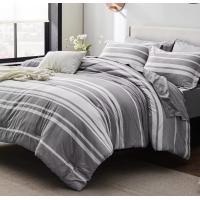 Buy cheap Polyester Grey Striped Cationic Microfiber Polyester Comforter Quilt Hypoallerge product