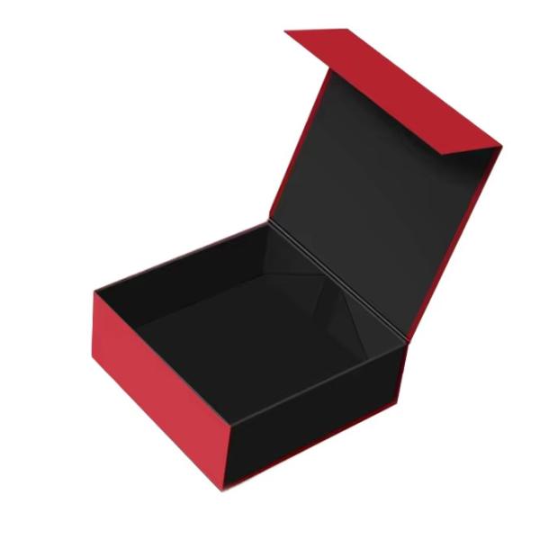 Customized Logo Design Black Rigid Flat Cardboard Magnetic Folding Cajas Regalo