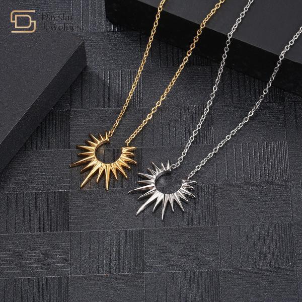 Buy cheap Sunflower Pendant Necklace Titanium Steel Jewelry Women Collarbone Chain from wholesalers