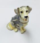 Dog alloy jewelry box decorative metal keepsake box fashion trinket box home