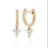 Buy cheap 14K Gold Blossom Mini Huggie Diamond Trio Drop Earrings Silver Jewelry Main Material from wholesalers