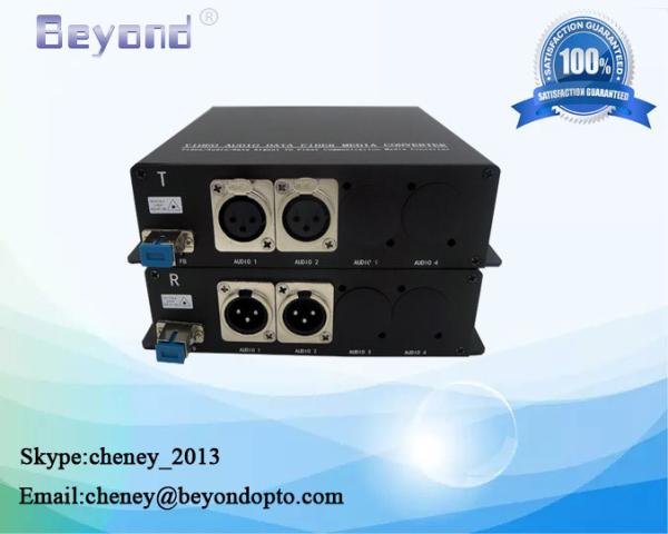 Quality OEM 2-channel XLR( AES/EBU optional) audio over fiber converter,2-ch 3-pin XLR audio to fiber converter for sale