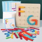 Nail Board Puzzle Montessori Geometric Wooden Early Toy Toy Jigsaw Board Game