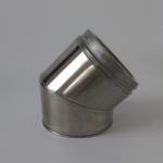 Twin Wall 6 Inch Twist Lock Insulated 45 Degree Bend For Fireplace Chimney