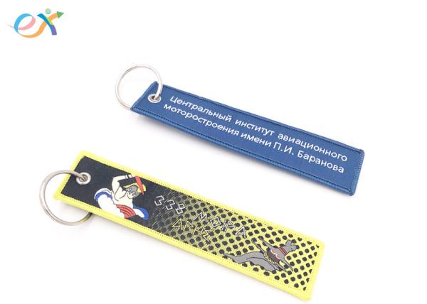 Buy cheap Personalized Printed Logo Embroidered Key Rings Sublimation Woven Fabric Custom from wholesalers