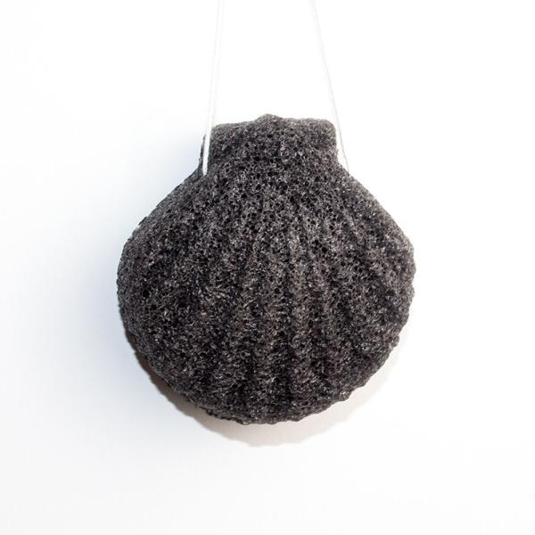 Buy cheap BSCI Scallop Shape Bamboo Charcoal Face Sponge Konjac For Sensitive Skin from wholesalers