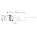 PA66 8 Pin M12 Female Connector 4A Waterproof Cable Connector