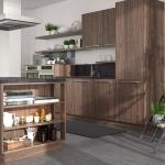 Modern Design Kitchen Cabinet Stainless Steel Carcase Glass Door MDF PVC