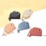 FIRST LAYER COWHIDE WOMEN'S COIN PURSE NEW ELEPHANT CREATIVE TASSEL ZIPPER BAG