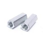 White Zinc Plated Hexagon Head Coupling Nut with Thickened Design and Steel