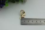 Round shape bottom zinc alloy light gold metal lobster claw snap hook for
