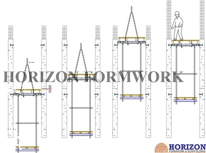 Push Pull Brace Climbing Scaffolding System Tailored Beams To Support Wall Form