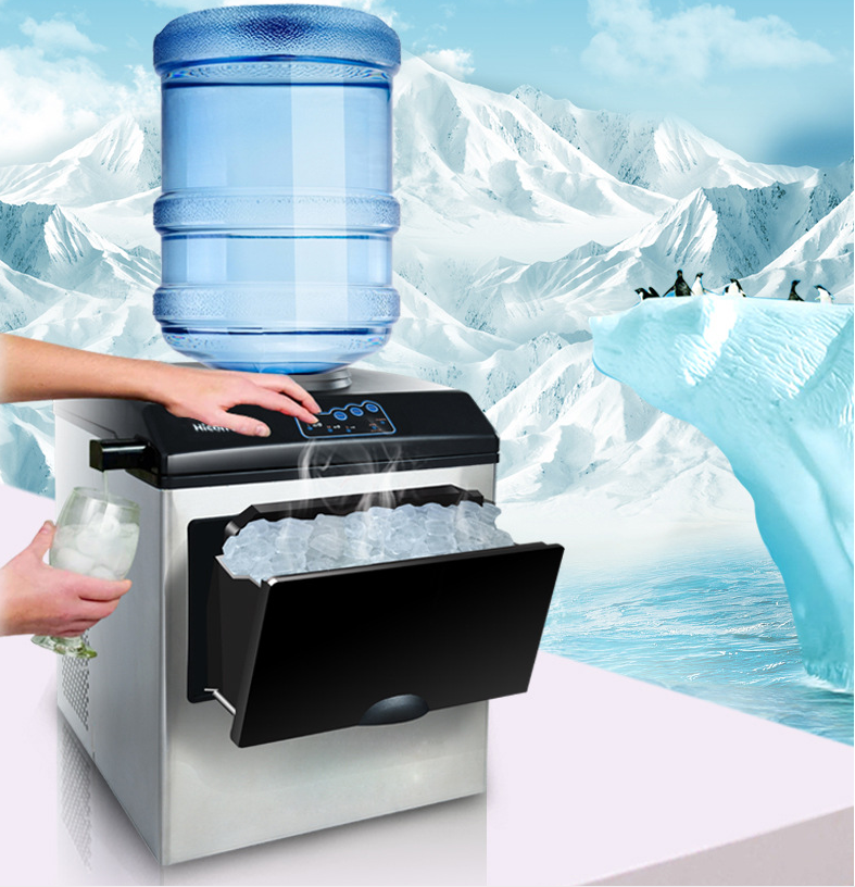 Electric Ice Maker Machine Commercial Home Small Mini 25kg Countertop Bullet Nugget Portable Ice Block Making Machine