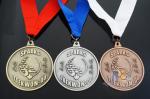 2D Level Round Custom Metal Sports Award Medals Recessed Textured Effect