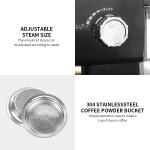 1.25L Removable Battery Powered Coffee Machine Pressure Gauge Milk Frother