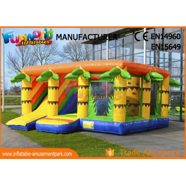 Buy cheap durable Inflatable Amusement Park Climbing Wall Jungle Bouncer With Slide 6.8 * 7.2 m from wholesalers