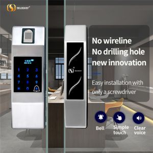 China Fingerprint Frameless Glass Door Locks on sale