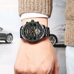 Tourbillon aumatic mechanical watch wind by hand no battery mechanical mens