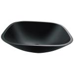 Acid Matt Square Bowl Bathroom Sink Table Top Black Tempered Glass Anti Rust