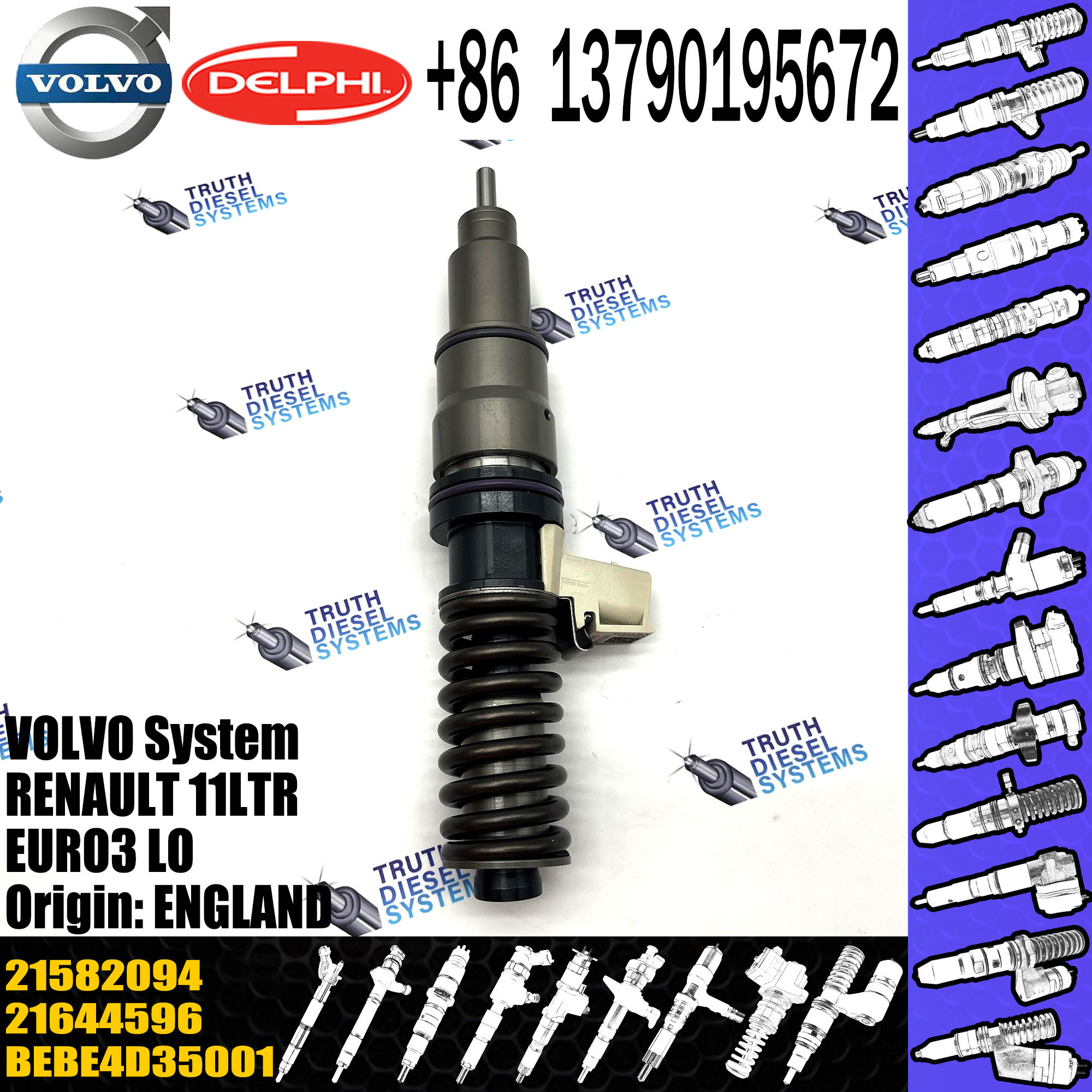 Injector 21582094 for VOL BEBE4D35001 21582094 85003948 21644596 D11A MD11 219777909 63229468