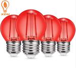G45 2W Colored Edison Bulbs Red Light Decorative Glass Lamp 2200K
