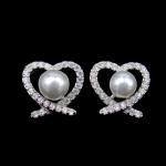 Wedding Bridal Natural Freshwater Pearl Stud Earrings Jewelry 925 Sterling