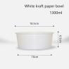 Buy cheap 500ml 750ml 1000ml 1300ml Disposable White Kraft Paper Bowl For Salad from wholesalers