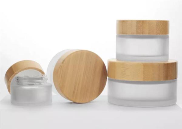 Buy cheap Thickened Bottom 100g Hand Cream Glass Jar Bamboo Cream Jars Eco Friendly from wholesalers