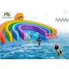 Buy cheap Anti - UV Inflatable Water Parks Triple Lanes PVC Rainbow Slide With Swimming Pool For Rentals from wholesalers