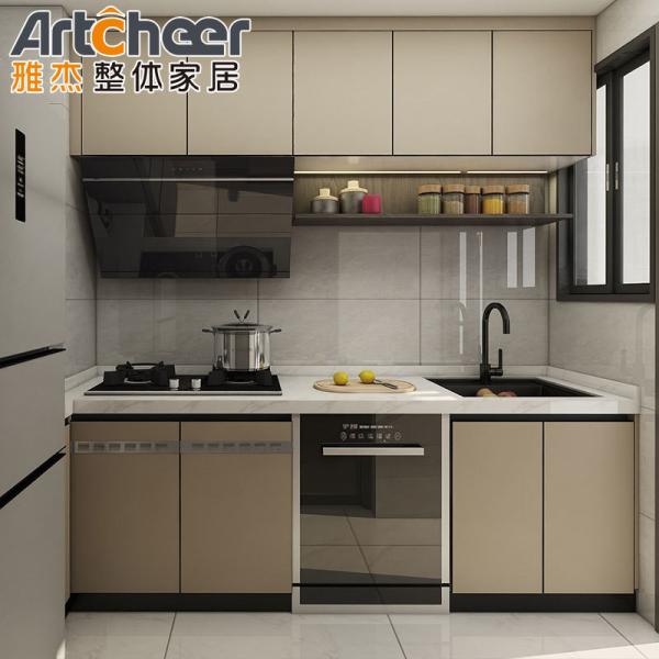 Buy cheap Complete Plywood PVC Kitchen Cabinet with Modern Black Island Design made in by KingV from wholesalers