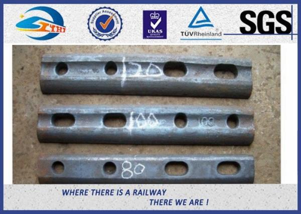 Quality Track Railway Fish Plate Plain / Oxide Black for Standard Steel Rail for sale