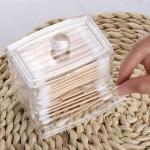 7 OZ Cotton Swab Pads Holder Cotton Buds Ball Dispenser Clear Apothecary Jar