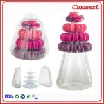 Small 4 Tier Portable Plastic Macaron Packaging 25cm Plastic Macaron Tower
