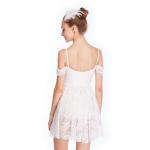 Pure White Dance Competition Costumes Backless Necklace Sweetheart Dance Dresses