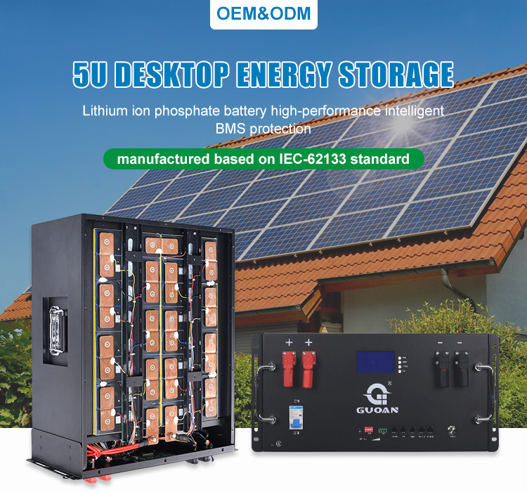 5U Desktop Energy Storage Cabinet for Solar Panel System with 48V 10KW 200AH Battery Pack
