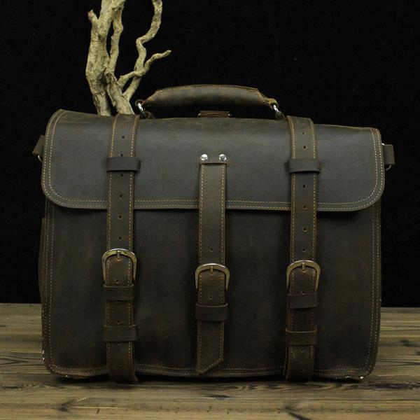 Buy cheap Large Big Retro Cover Mens Black Genuine Leather Backpack Purses from wholesalers