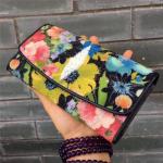 Authentic Stingray Skin Female Long Flower Trifold Wallet Genuine Leather Lady
