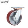 Buy cheap Heavy Duty Red PU Iron Core Caster Wheels 4inch/5inch/6inch/8inch with Brake Included from wholesalers
