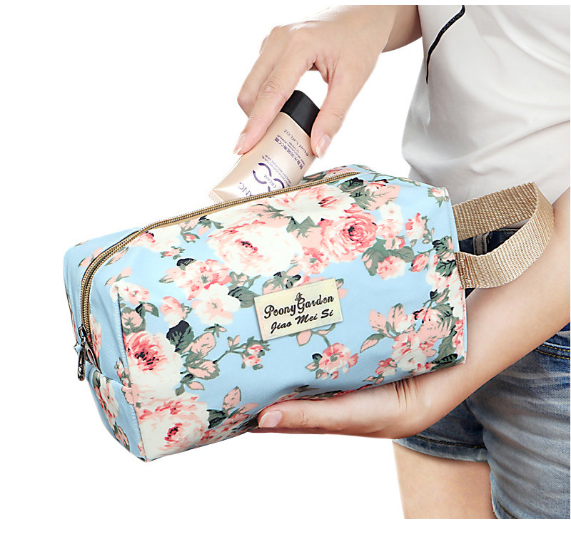 Personalised Printing Flower Design Beautiful Cosmetic Makeup Bag Set Fashion