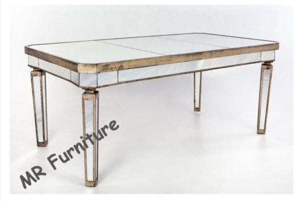 Buy cheap 86 Inches Mirrored Rectangular Glass Dining Table For Restaurant / Home from wholesalers