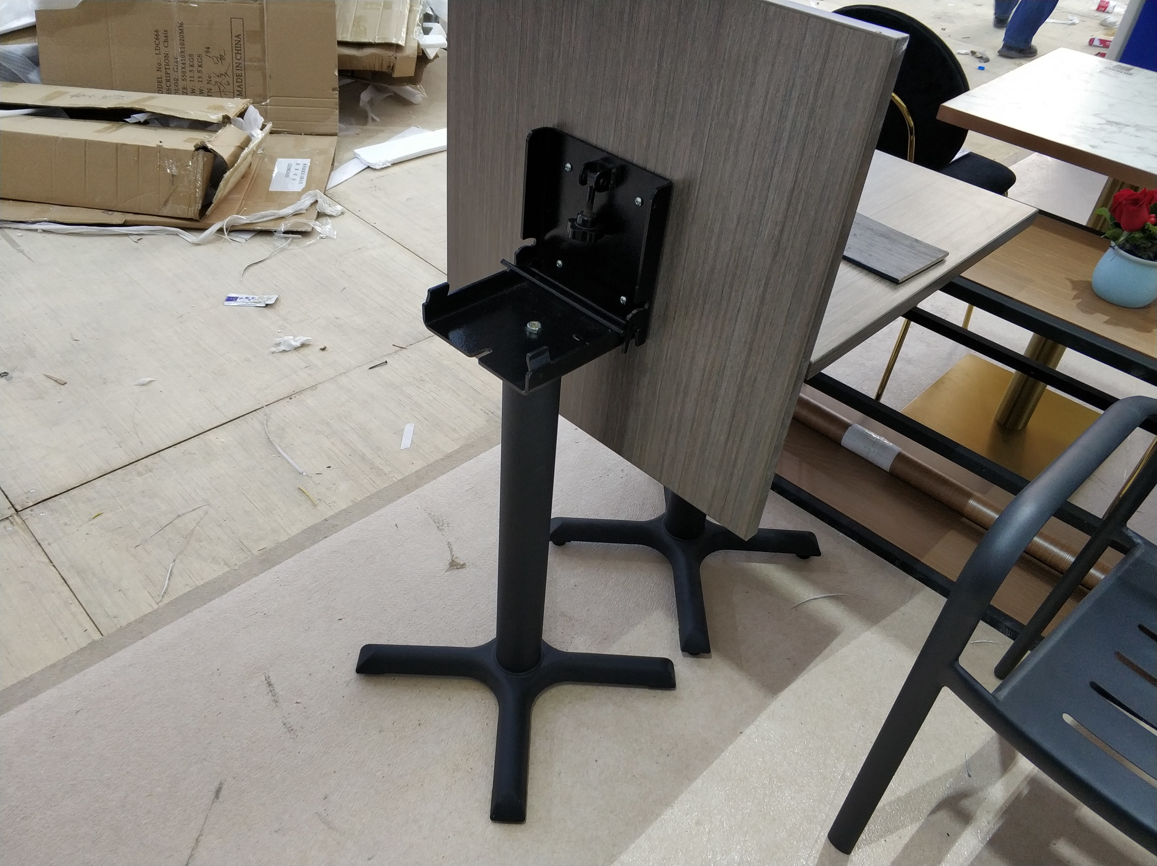 Space Saving Folding Metal Table Legs Cast Iron Coffee Table Base ISO9001