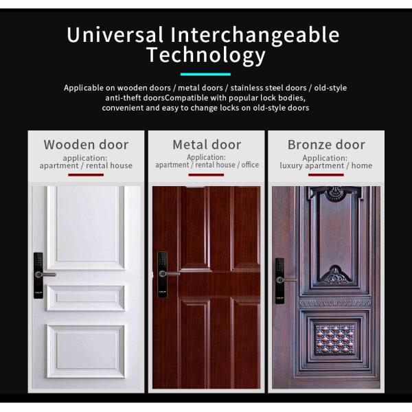 Keyless Entry Mortise Door Lock With Biometric Fingerprint Touchscreen Smart