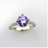 Buy cheap White Gold Plated Sterling Silver 7mm Amethyst Cubic Zircon Ring(R255) from wholesalers