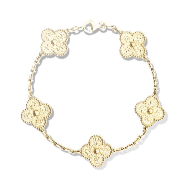 Buy cheap Flower Shaped 18K Gold Bracelet 5 Motifs VCARO1IE00 For Girlfriend / Wife from wholesalers