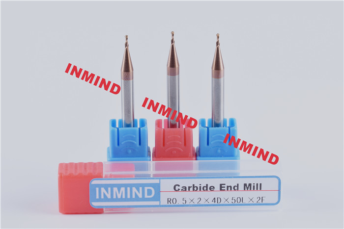 Milling Machine Micro End Mill Performance Tool 0.5 - 0.6 um Ultra Fine Grain Size